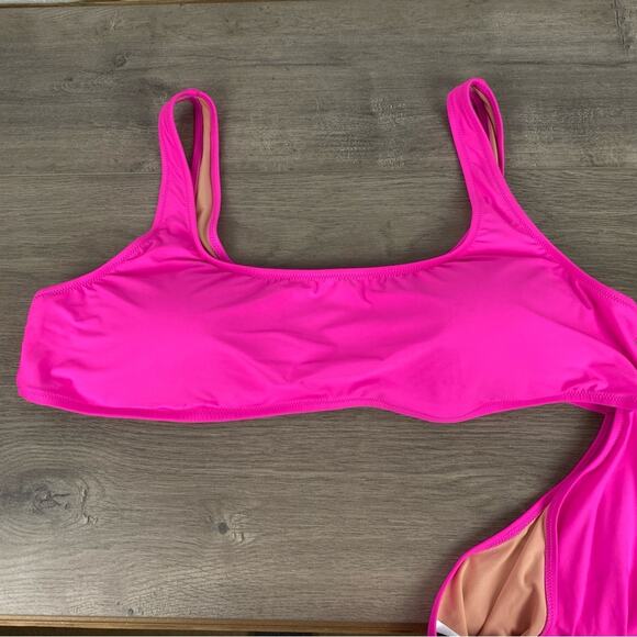 J.Crew Hot Pink Cutout One Piece Swimsuit Sz.24 NWT - Picture 4 of 14